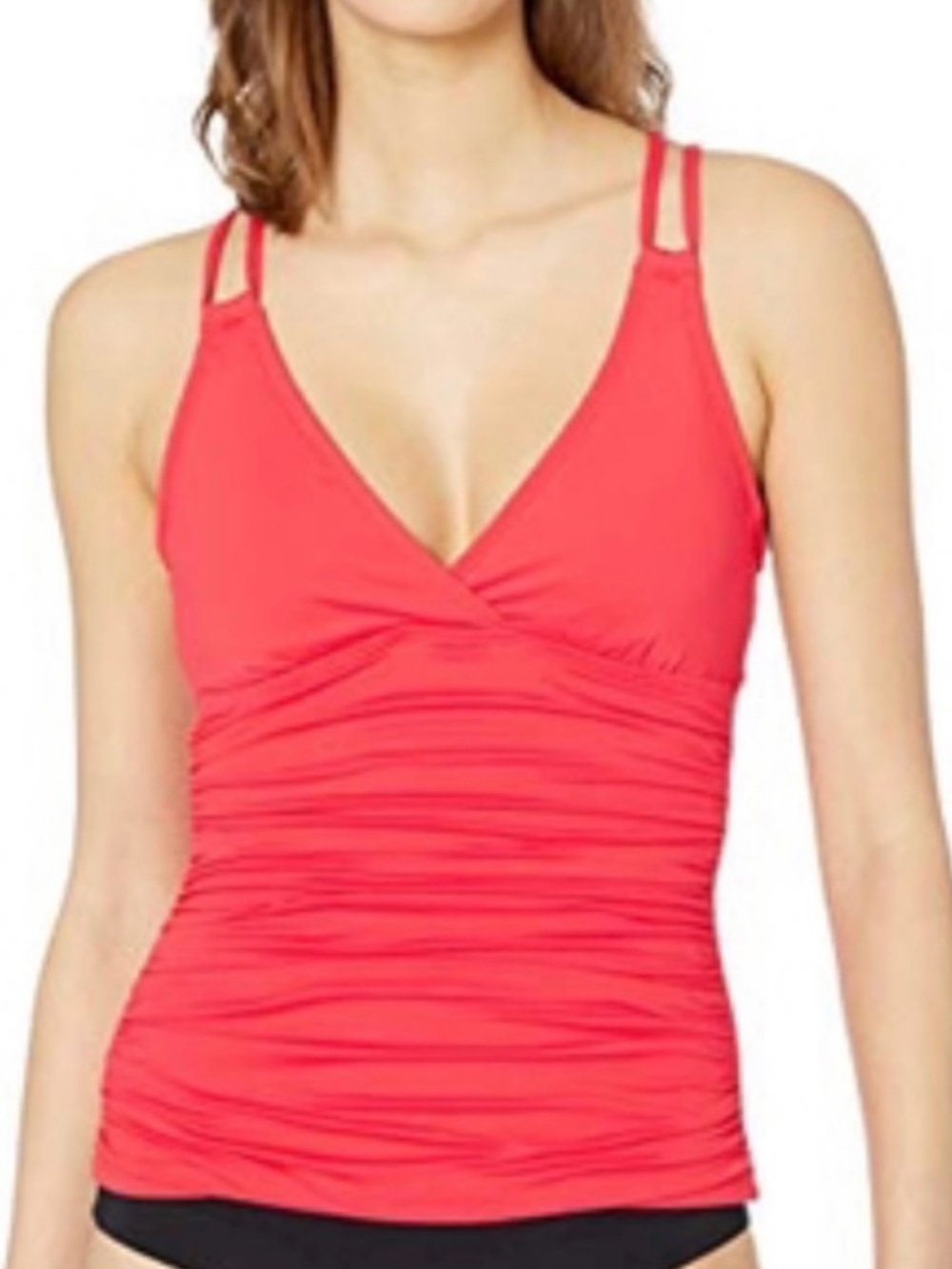 La Blanca Swim Red Racerback Built In Underwire Tankini Top Size 8